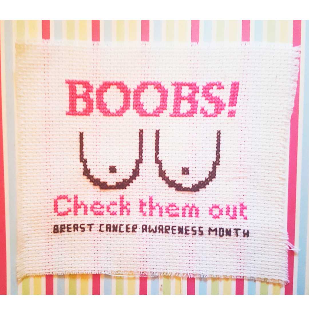 Boobs! Check them out, cross stitch quote pdf pattern free - Thistleflat Crafts