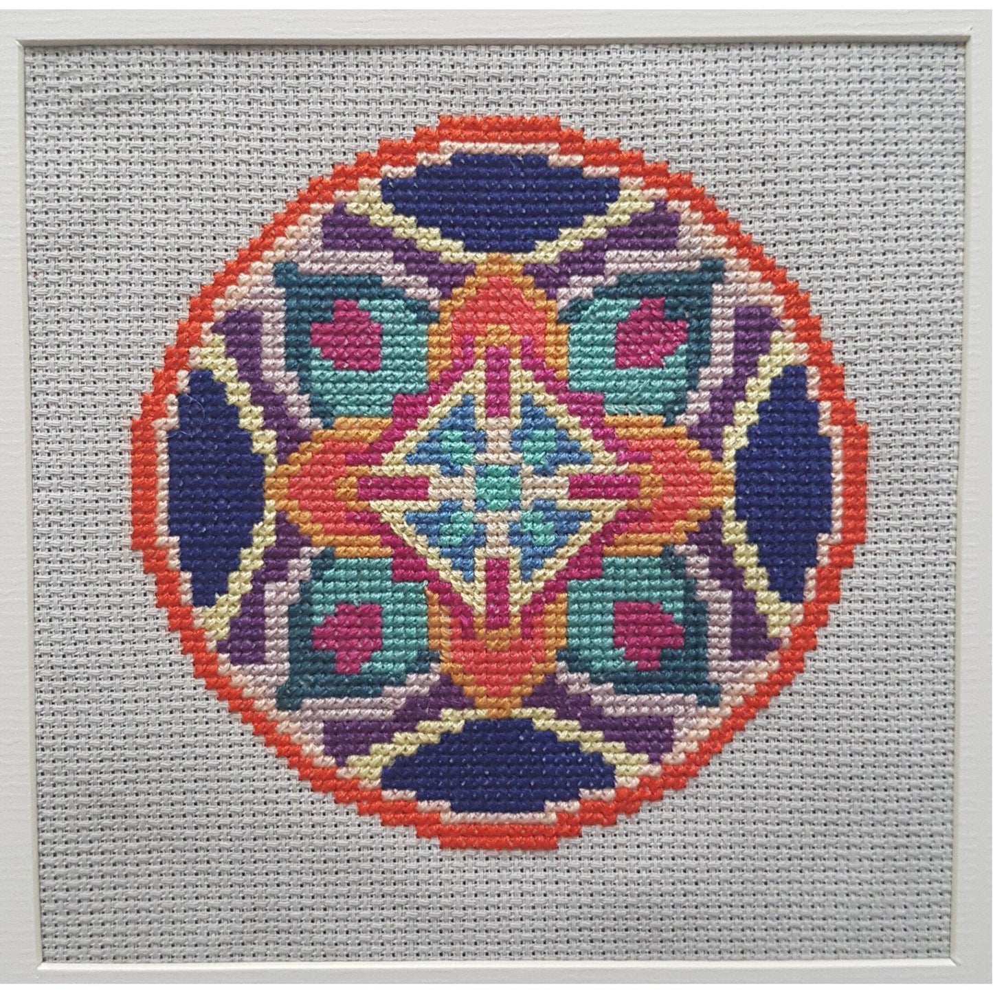 Mandala design, one of a kind, handmade embroidery - Thistleflat Crafts
