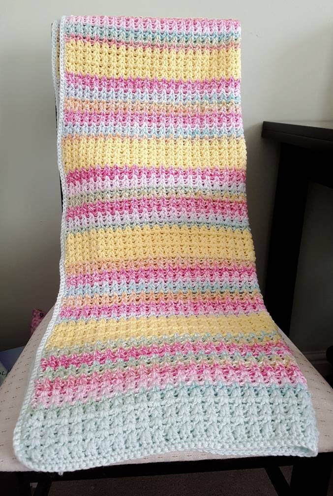 Handmade crochet baby blanket, unisex baby gift