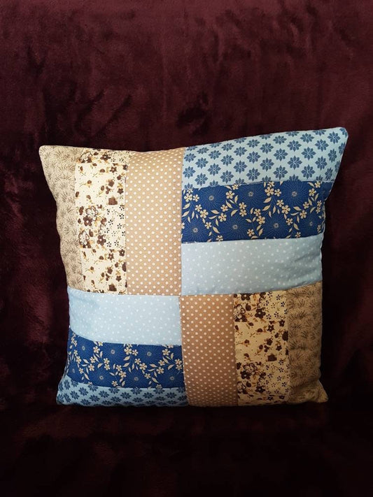 Handmade patchwork cushion cover - Thistleflat Crafts