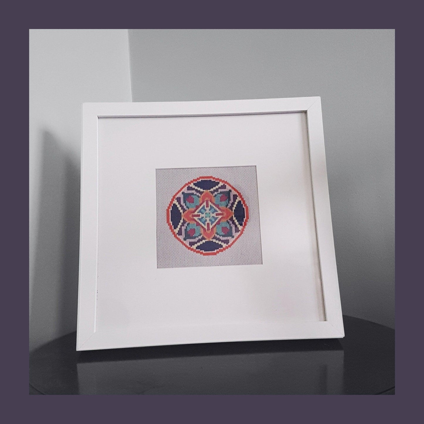Mandala design, one of a kind, handmade embroidery - Thistleflat Crafts